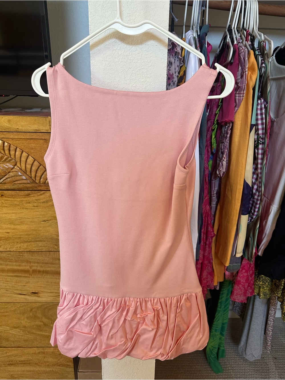 Miaou Blush Pink Sleeveless Slip with Ruffled Hem